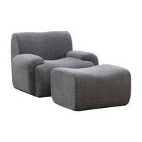 SESSEL DE-35123 mit Hocker Grau - Grau, Textil (94/78.5/113cm) - ComfortXL