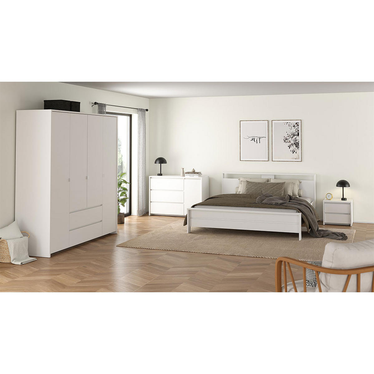 NACHTTISCH, Next, Weiß, Holzwerkstoff, 52 x 48 x 46 cm - Weiß, Holzwerkstoff (52/46/48cm) - ebuy24