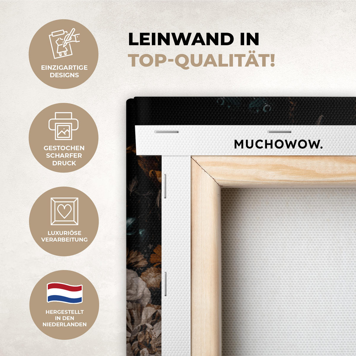 OBRAZ NA PLÁTNĚ Žena - luxus - květiny - motýl - portrét 80x60 cm - černá, textil (80/60cm) - MuchoWow