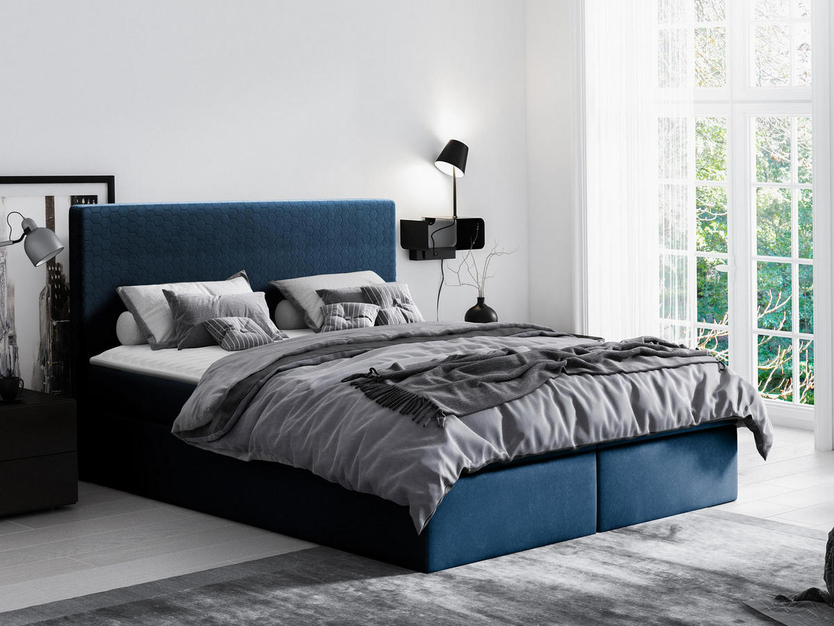 BOXBETT Cosmo - Dunkelblau, Holz (200/200cm) - MIRJAN24