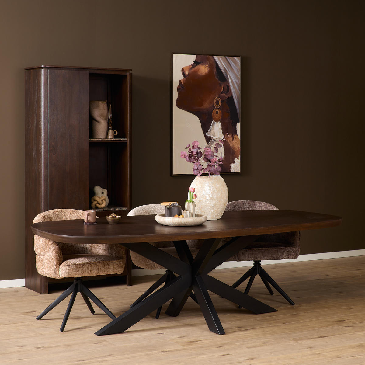 ESSTISCH Madison Schwarz 90/160/76 cm - Schwarz/Braun, Holz (90/160/76cm) - Starfurn