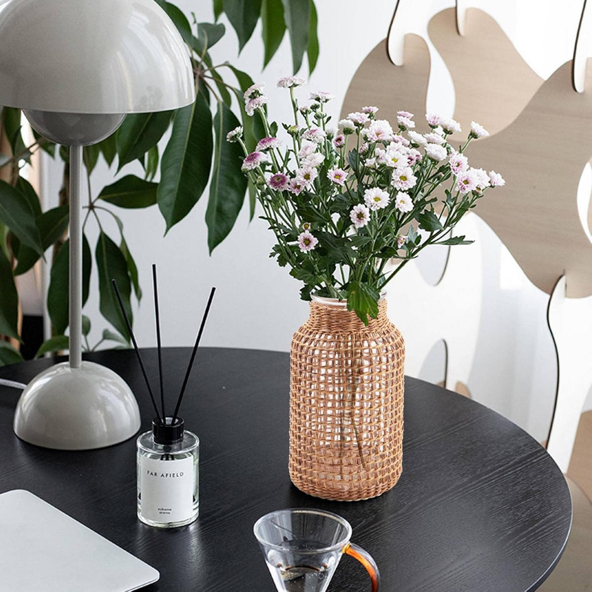 VASE 9,5 x 9,5 x 20,5 cm Transparentes Glas - Gelb, Glas (8cm) - LIBRATON