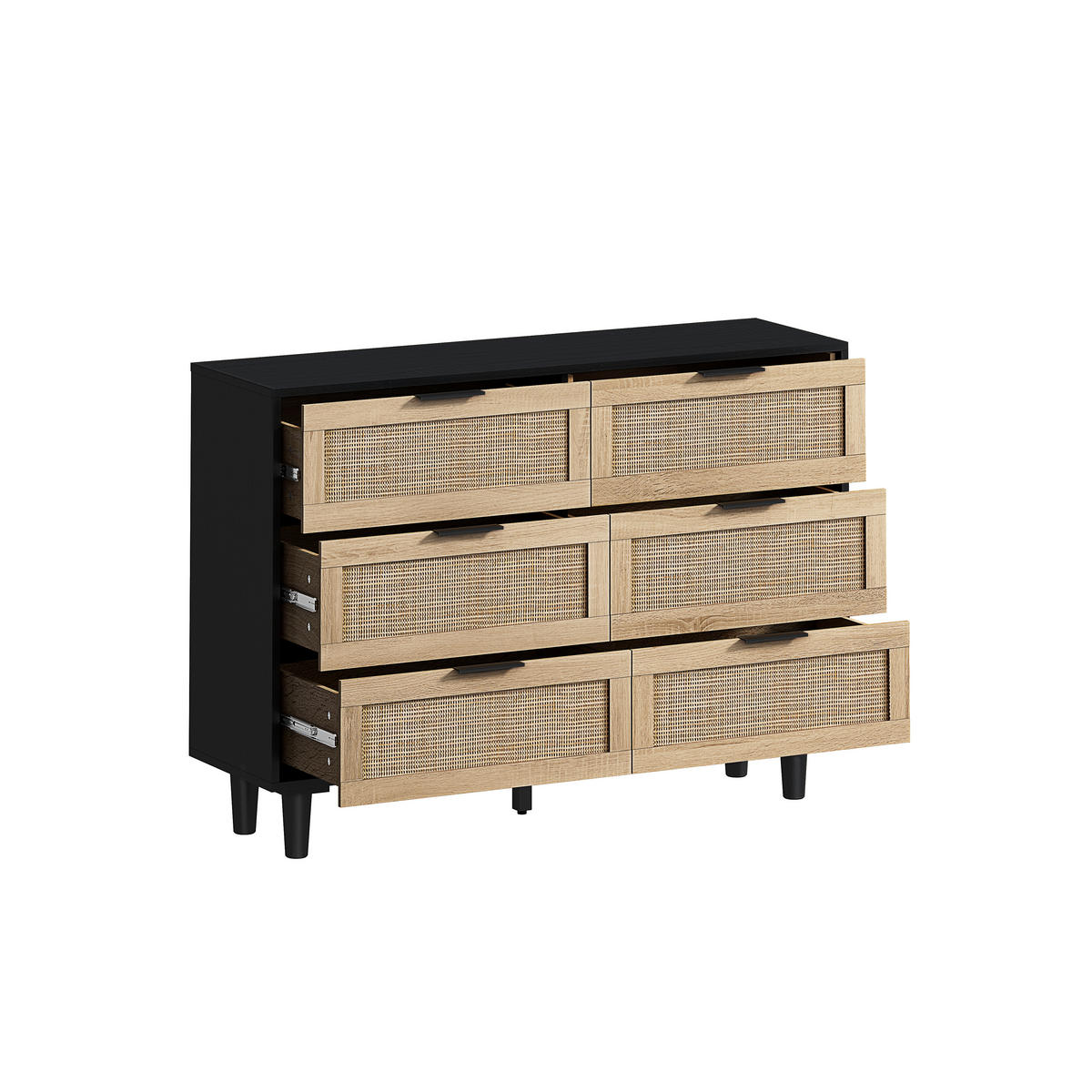 SIDEBOARD Schwarz 110/40/75 cm - Schwarz, Holzwerkstoff (40/75/110cm) - Urban Meuble