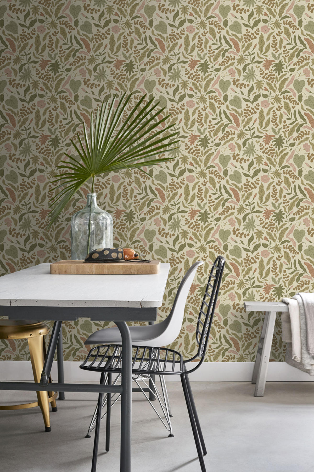 TAPETE Blätter und Blumen 50 x 900 cm - Grün, Papier (50/900cm) - ESTAhome
