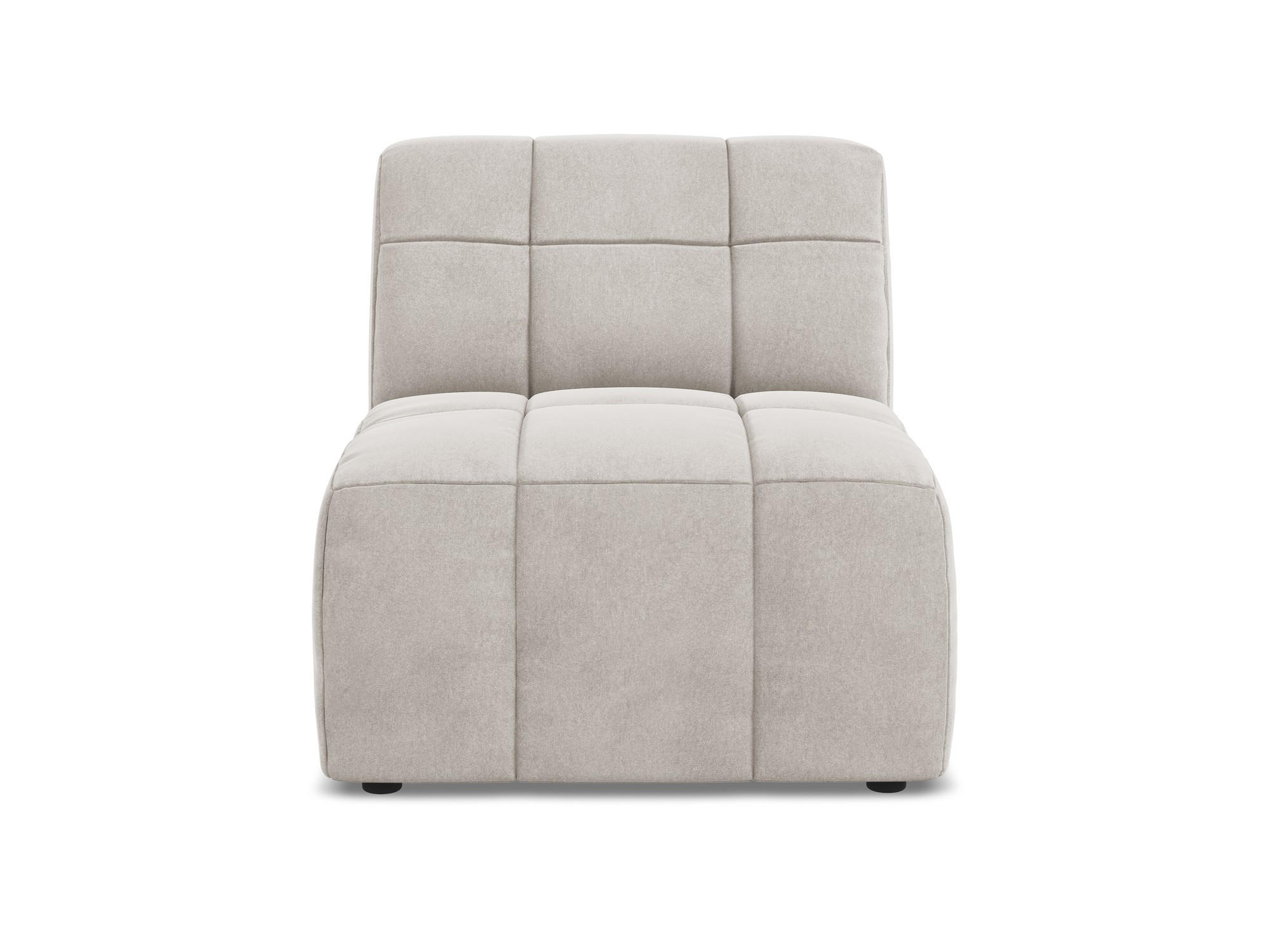 SOFAELEMENT Samt Stoff Beige - Creme/Schwarz, Holzwerkstoff/Kunststoff (75/77/90cm) - Makamii