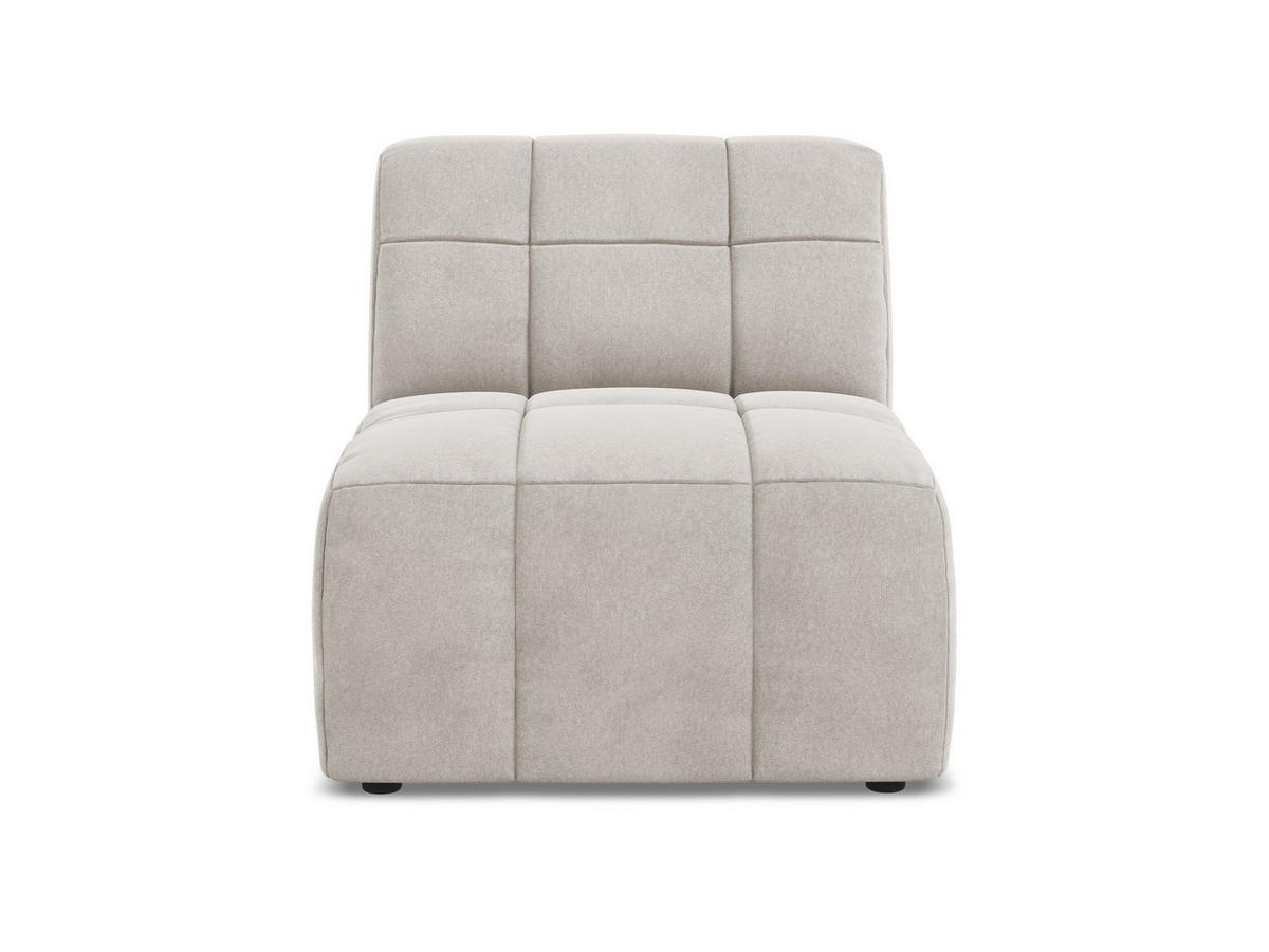 SOFAELEMENT Samt Stoff Beige - Creme/Schwarz, Holzwerkstoff/Kunststoff (75/77/90cm) - Makamii