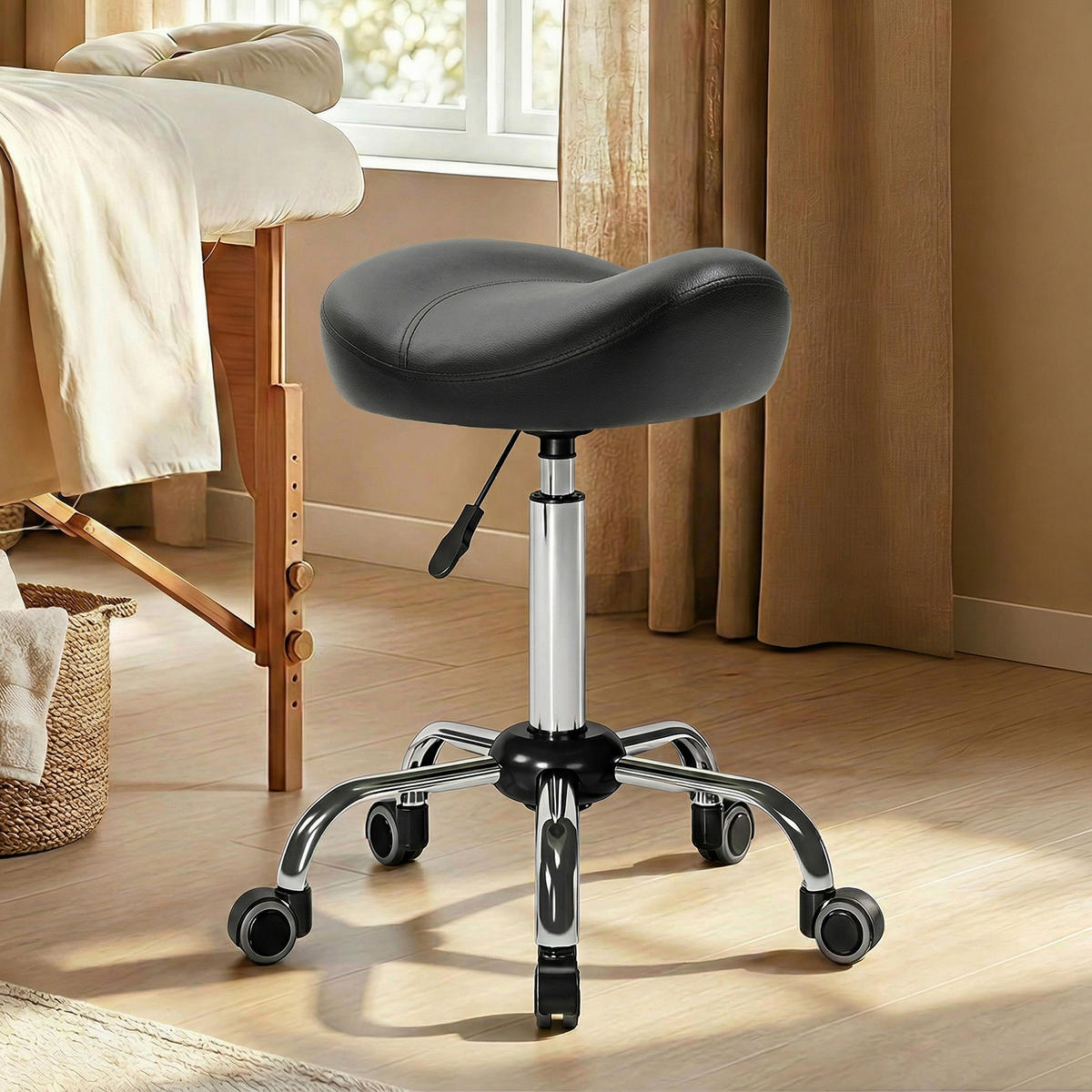 DREHHOCKER DE-09682 Schwarz - Schwarz, Metall (48/71/48cm) - ComfortXL
