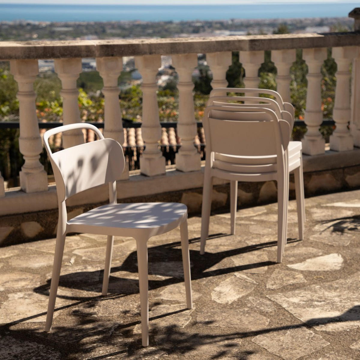 STUHL FÜR DRAUSSEN Edda Beige 47 cm x 78 cm - Beige, Kunststoff (47/78/51cm)