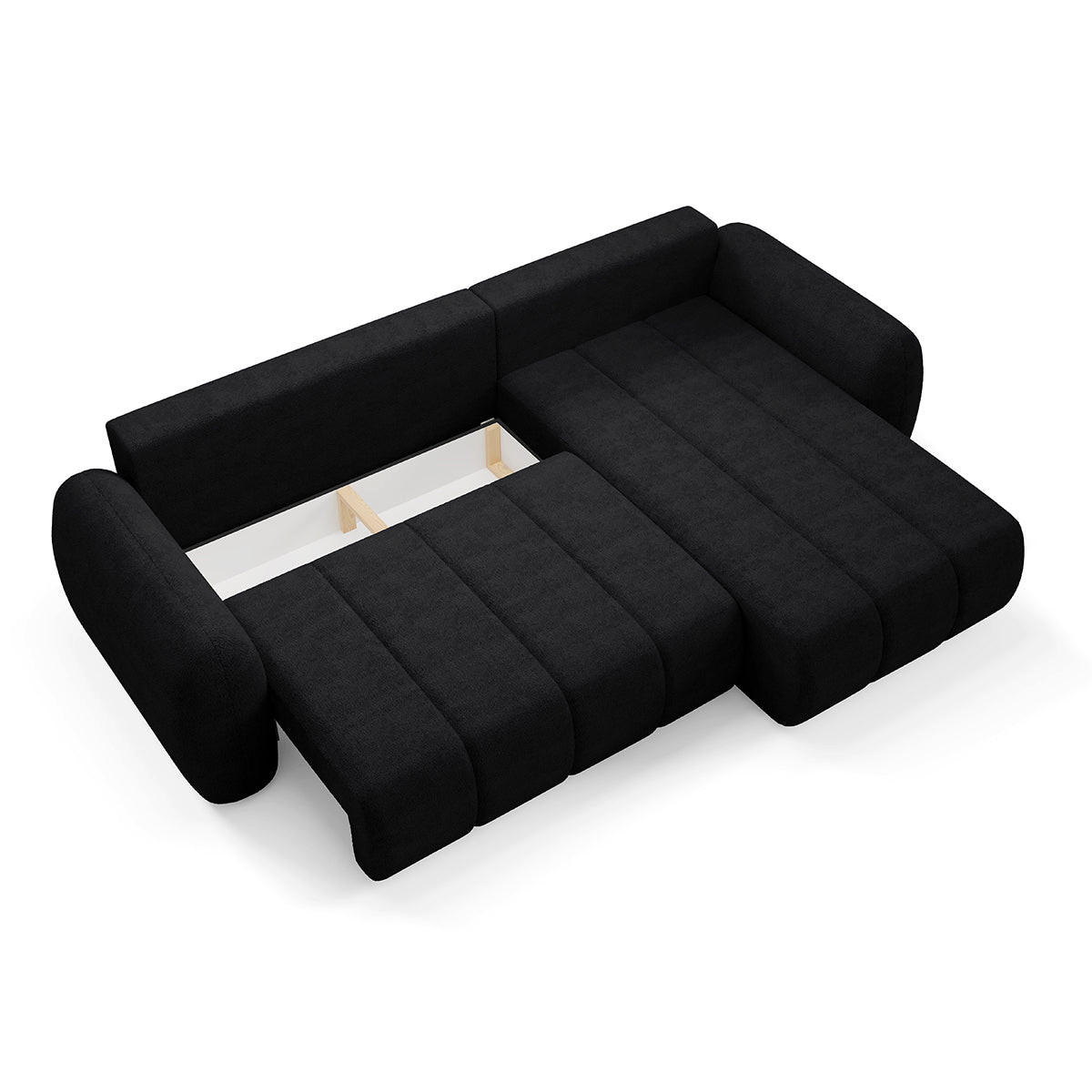 ECKSOFA Cesar 3 Sitzplätze Schwarz - Schwarz, Holz (304/190cm) - Petits-meubles