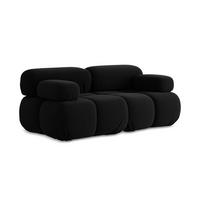 2-SITZER-SOFA Samt Stoff Schwarz - Schwarz/Orange, Kunststoff/Textil (190/70/96cm) - Makamii