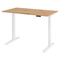 SCHREIBTISCH elektrisch XMKA 80/140/74 cm in Wildeiche/Weiß - Wildeiche/Weiß, Holzwerkstoff (80/140/74cm) - bümö