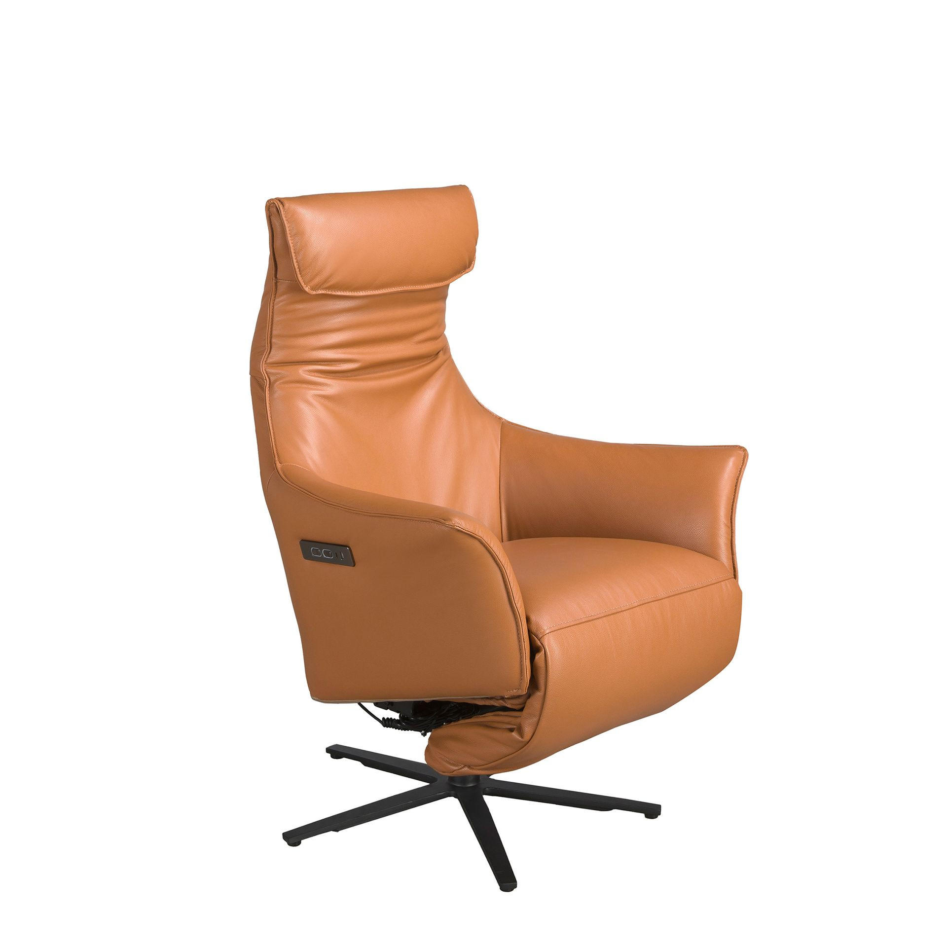 RELAXSESSEL asymmetrisch Braun Schwarz 78/70/115 cm - Braun, Leder/Metall (78/115/70cm) - ANGEL CERDA
