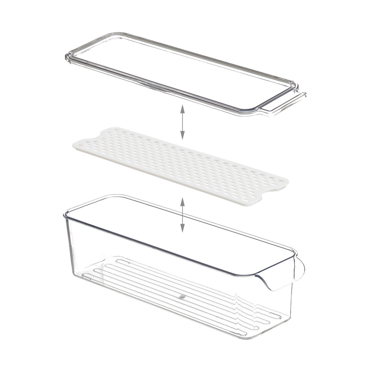 3XORGANIZÉR do lednice - průhledná, plast (23/11/37.5cm) - Relaxdays