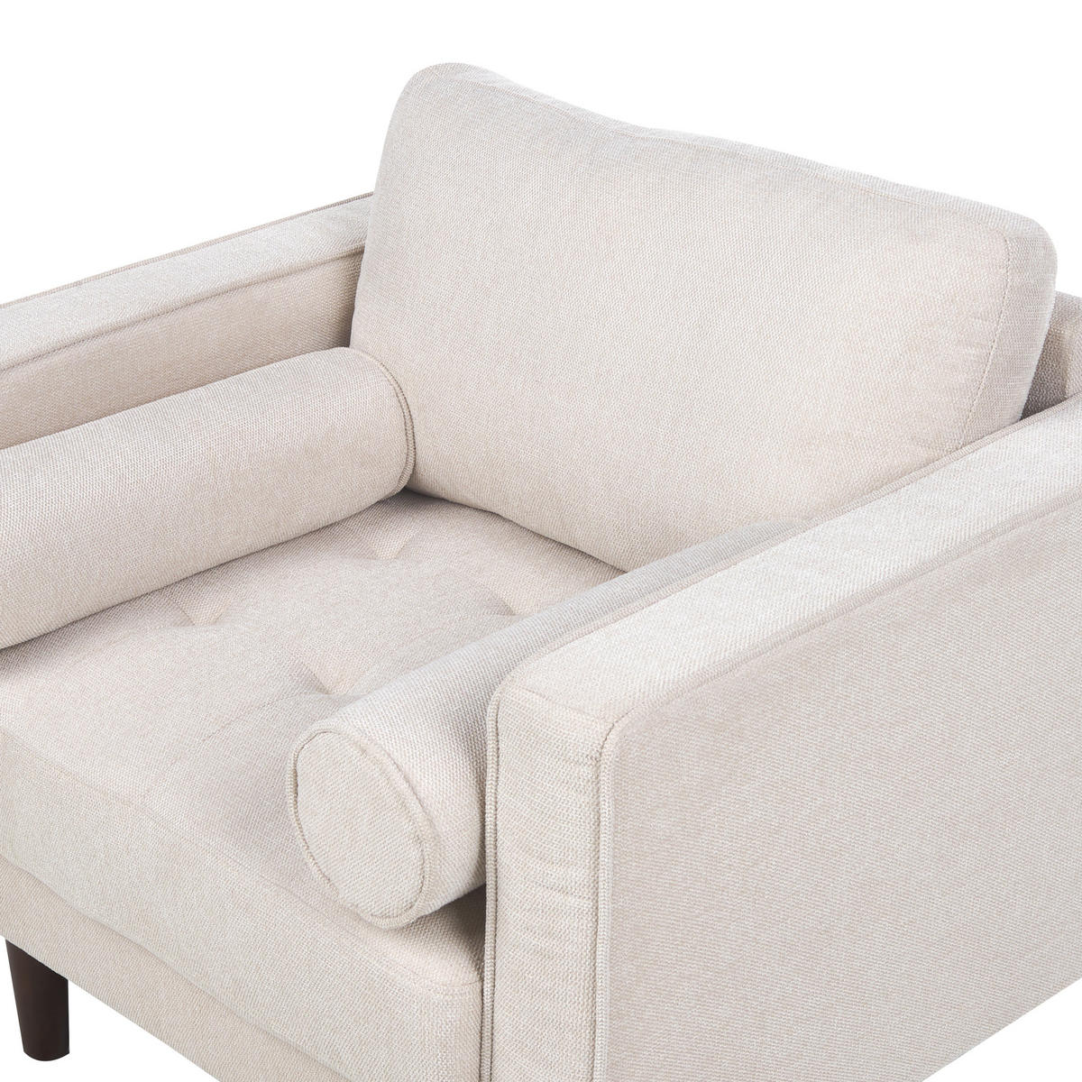 SESSEL hellbeige Nurmo - Dunkelbraun/Beige, Textil (86/78/74cm) - Beliani