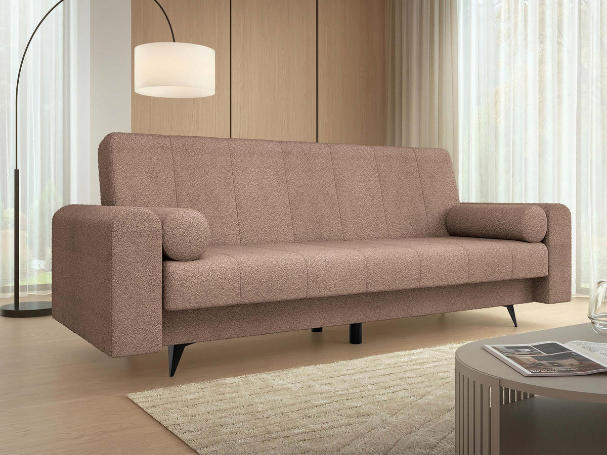 SCHLAFSOFA Zuri - Schwarz/Rosa, Holz/Textil (240/93/91cm) - MIRJAN24