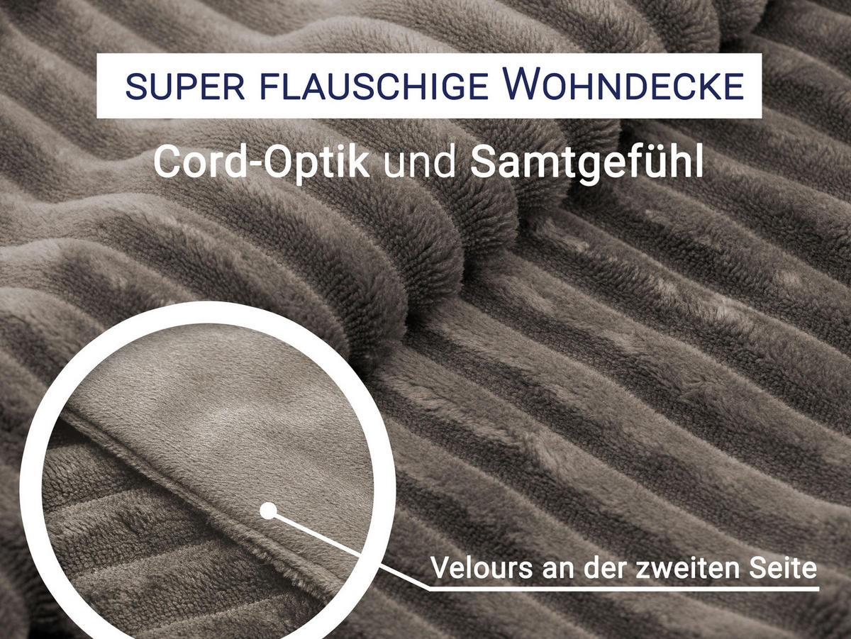 KUSCHELDECKE, 150x200 cm, 100% Polyester, Grau - Taupe, Textil (150/200cm) - Zollner
