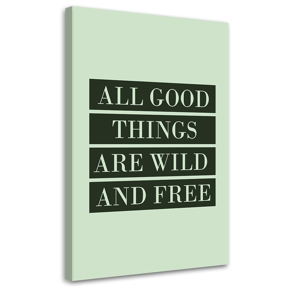 WANDBILD inschrift all good things - Grün, Textil (40/60cm) - Feeby