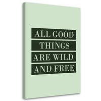 WANDBILD inschrift all good things - Grün, Textil (40/60cm) - Feeby
