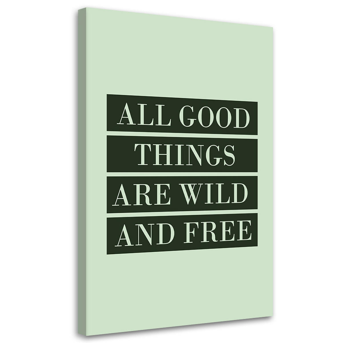 WANDBILD inschrift all good things - Grün, Textil (40/60cm) - Feeby