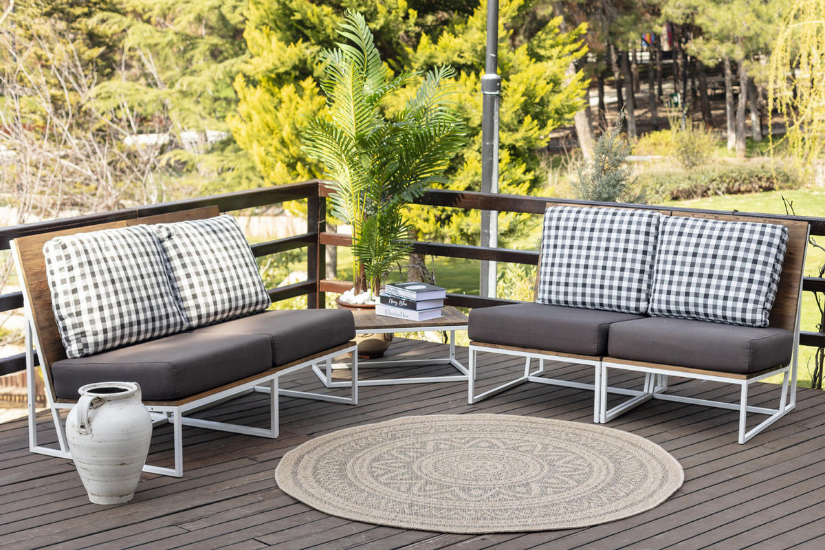 OUTDOORTEPPICH Rund Jute-Optik Ø 160 cm Beige - Beige, Kunststoff/Textil (160/160cm) - LIVABLISS