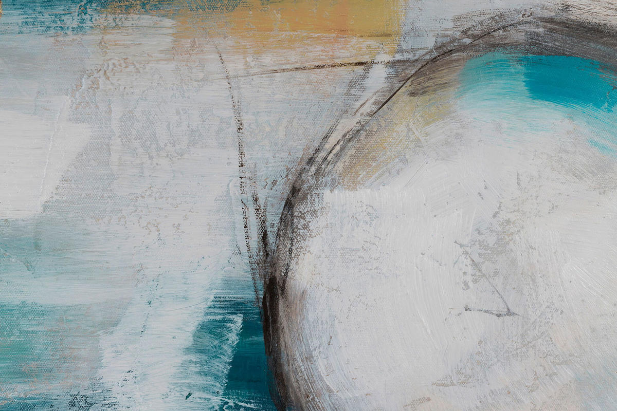 ACRYLBILD HANDGEMALT 75/100 cm - Türkis/Grau, Holz/Textil (75/100cm) - KUNSTLOFT