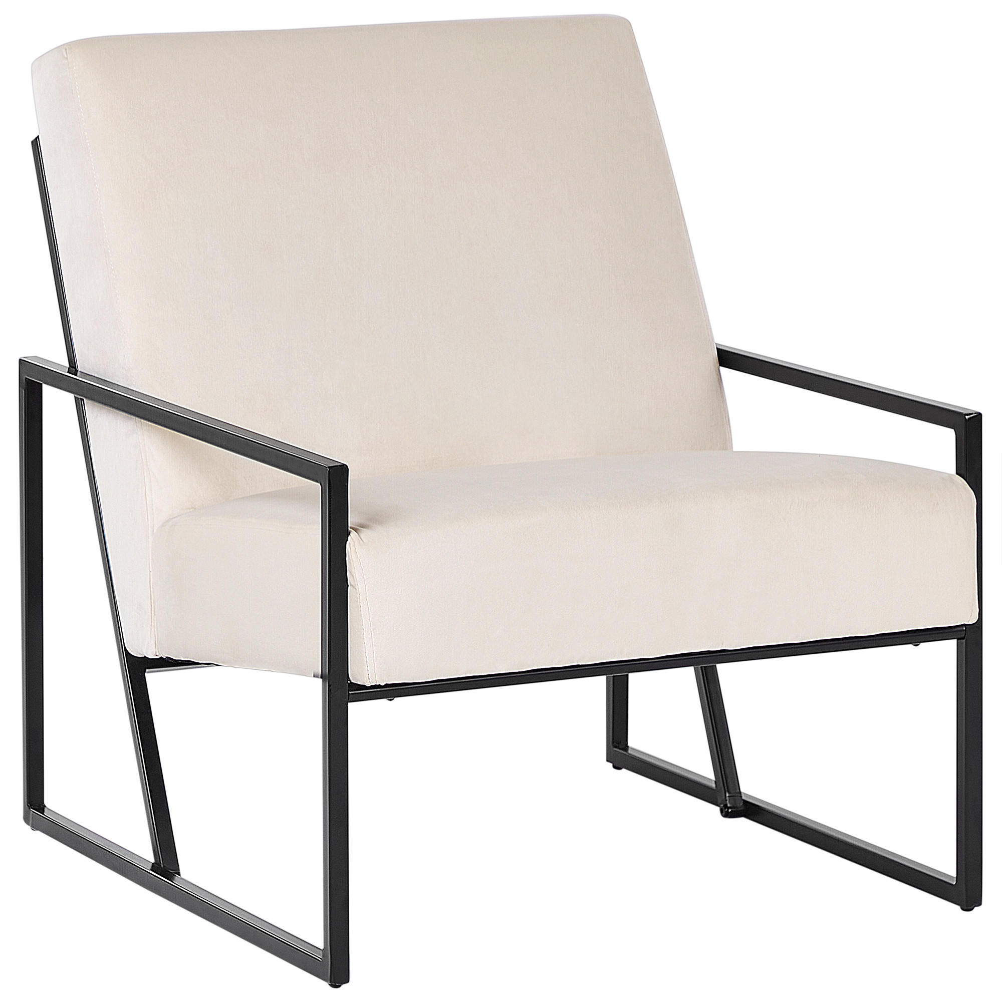SESSEL Samtstoff Hellbeige Delary - Beige, Textil (69/83/83cm) - Beliani