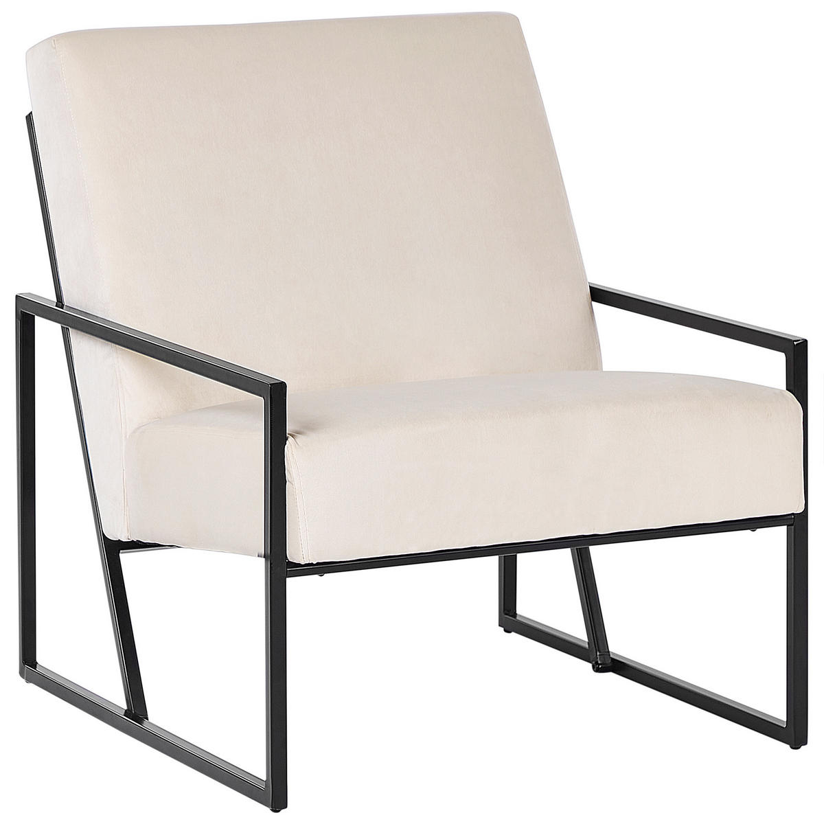 SESSEL Samtstoff Hellbeige Delary - Beige, Textil (69/83/83cm) - Beliani