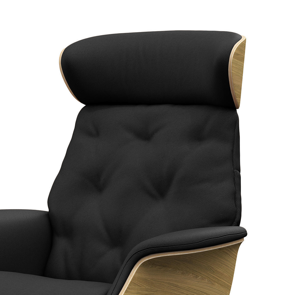 RELAXSESSEL - Echtleder - Schwarz, Leder/Metall (83/112/83cm) - home24