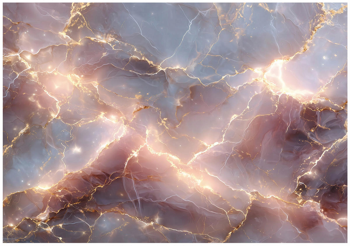 FOTOTAPETE Marmor Abstrakt Rosa 254x184 cm - Multicolor, Papier (254/184cm) - Wallarena