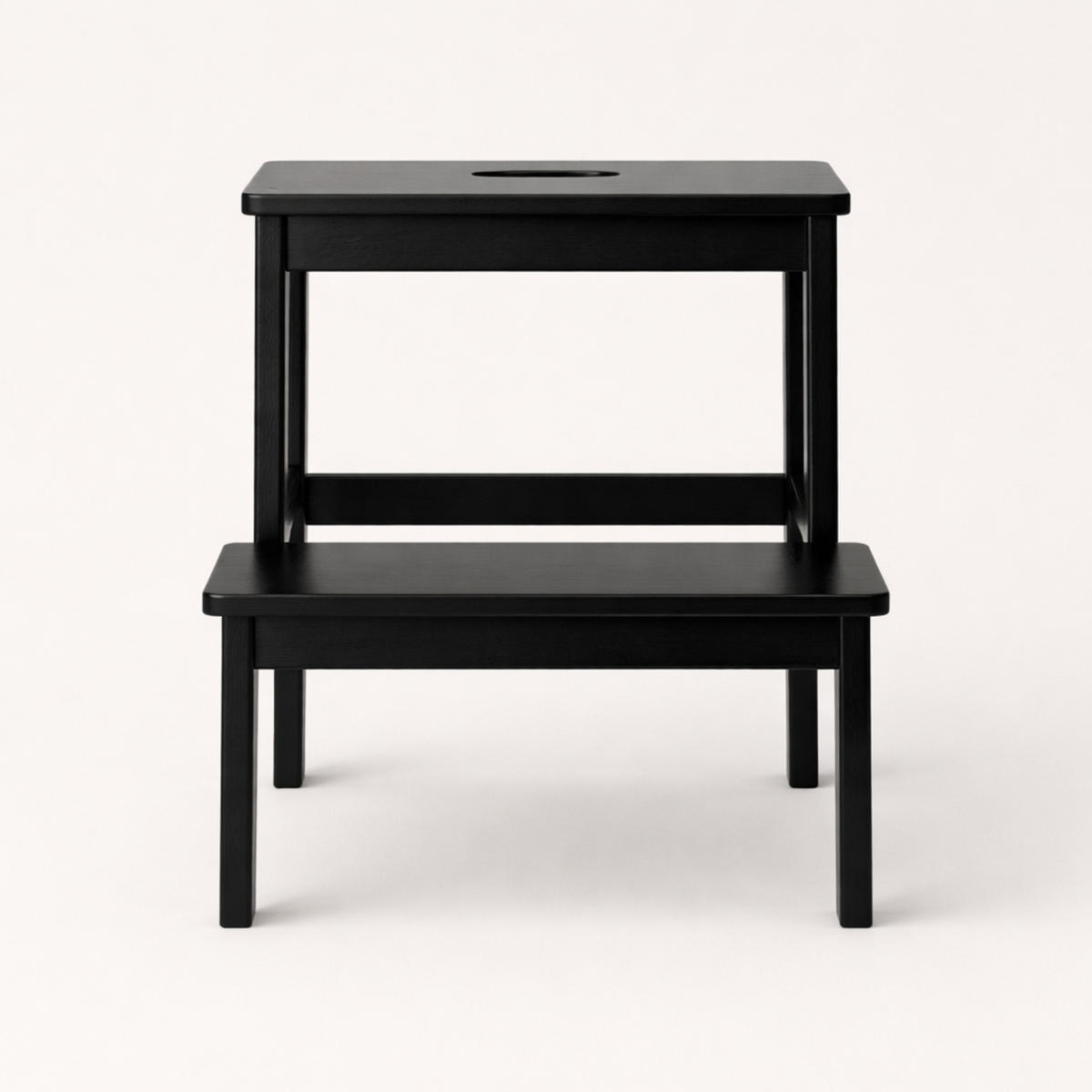 HOCKER Krok Bambus H. 46 cm - Schwarz, Naturmaterialien (44/46/44cm)