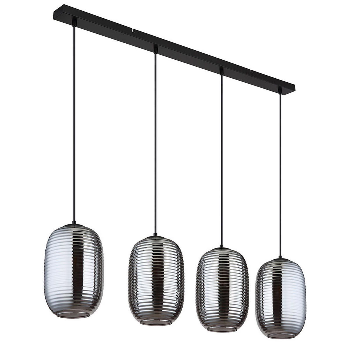 PENDELLEUCHTE Metall Schwarz Rauchglas - Schwarz, Glas (109/20/120cm) - Globo Lighting