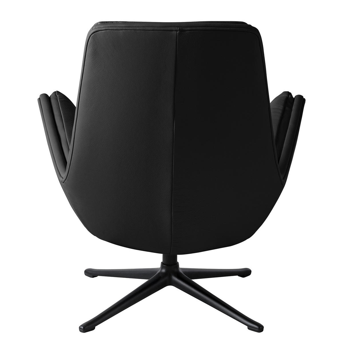 SESSEL mit Kreuzfuß - Schwarz, Leder/Metall (83/95/97cm) - home24