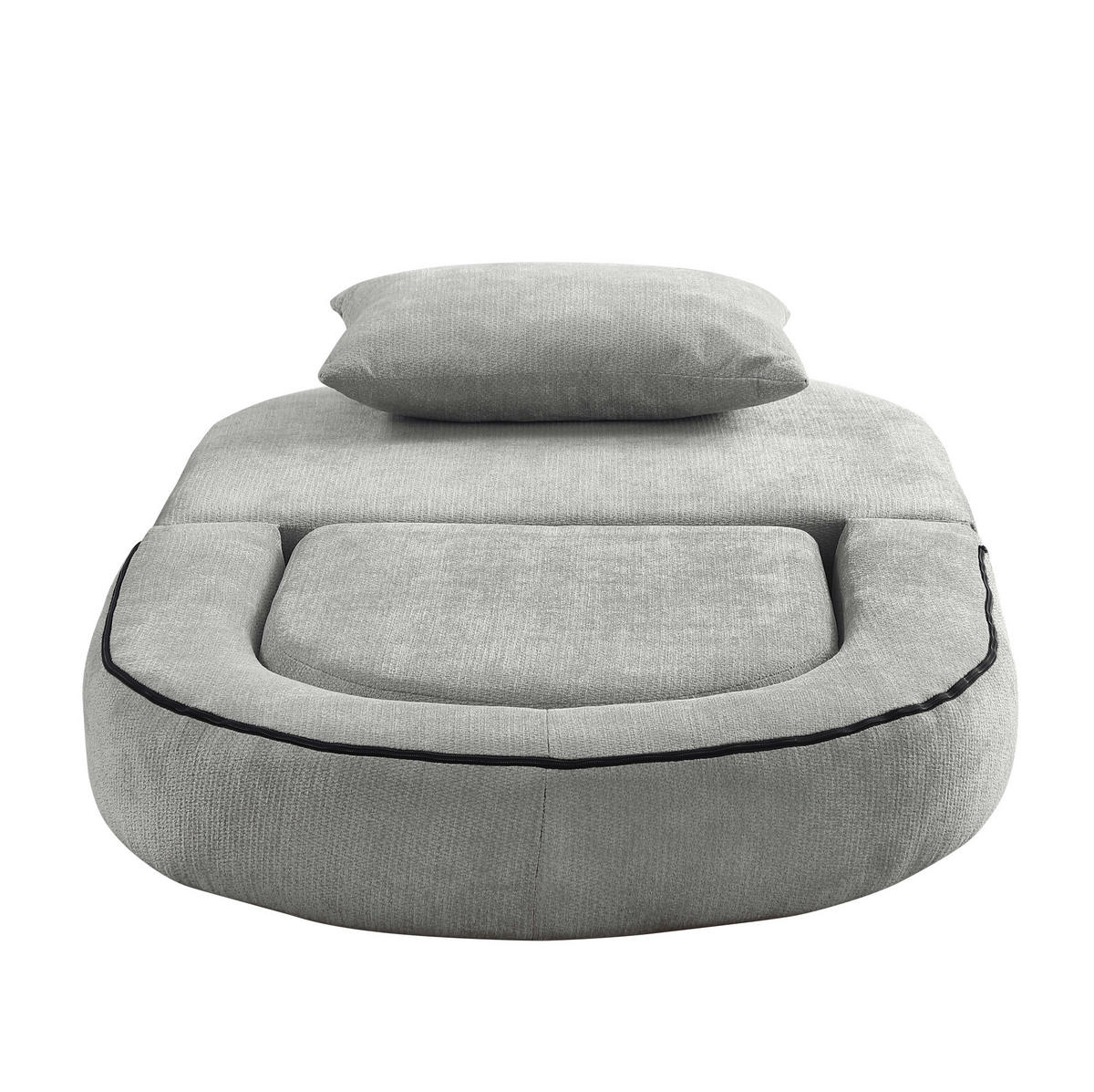 SOFA in Hellgrau aus Chenille mit weichem Komfort - Hellgrau, Textil (90/41/101cm) - Flora Grace