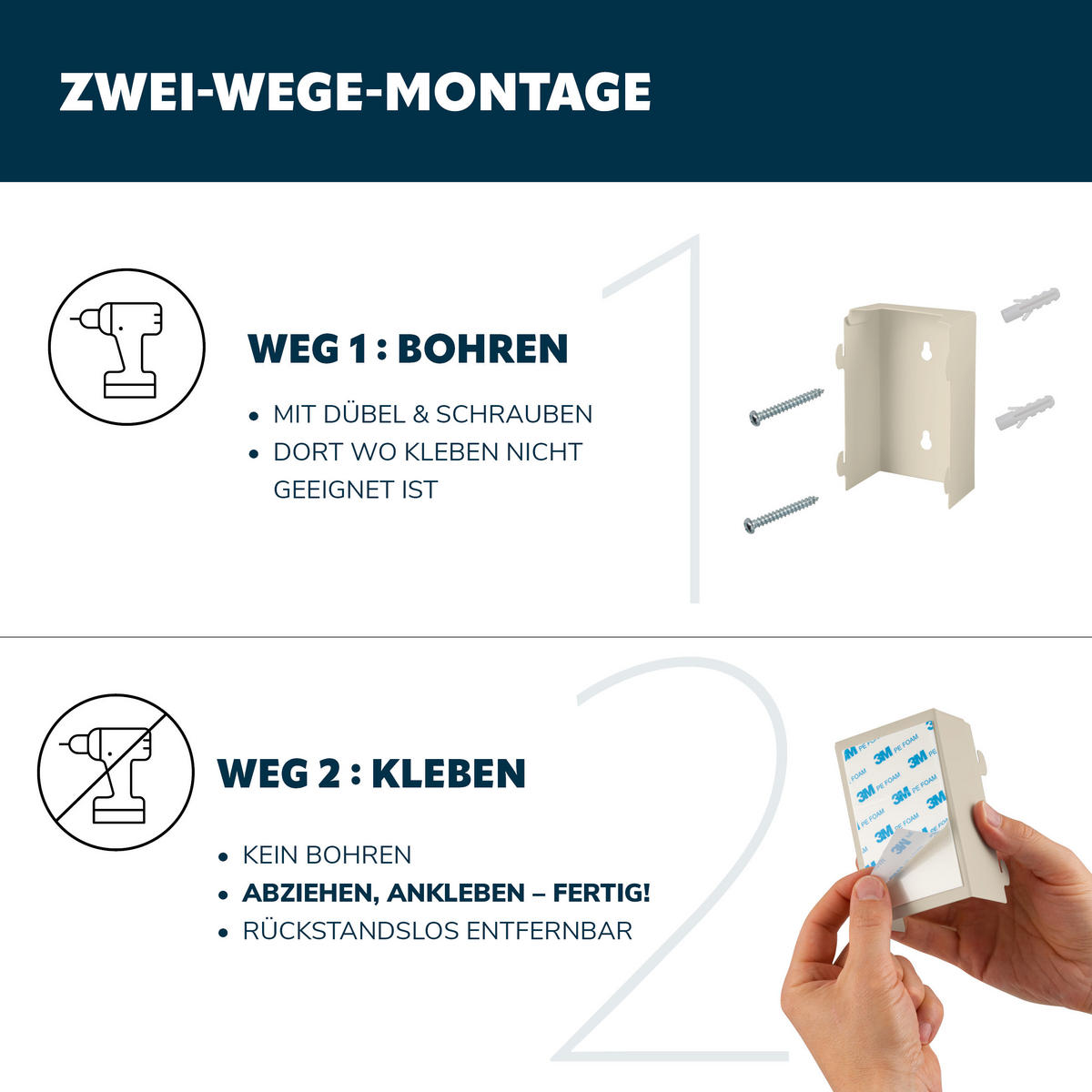 WAND-KOSMETIKEIMER 3 Liter Beige, rund - Beige, Metall (16/24/23cm) - bremermann