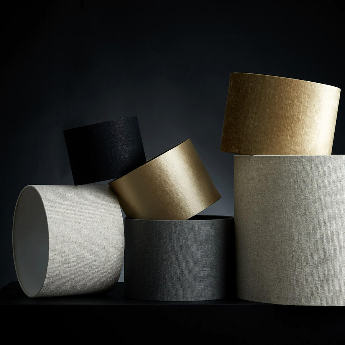 LAMPENSCHIRM - Schwarz - 20/20/15 cm - Schwarz, Textil (20/20/15cm) - Light & Living