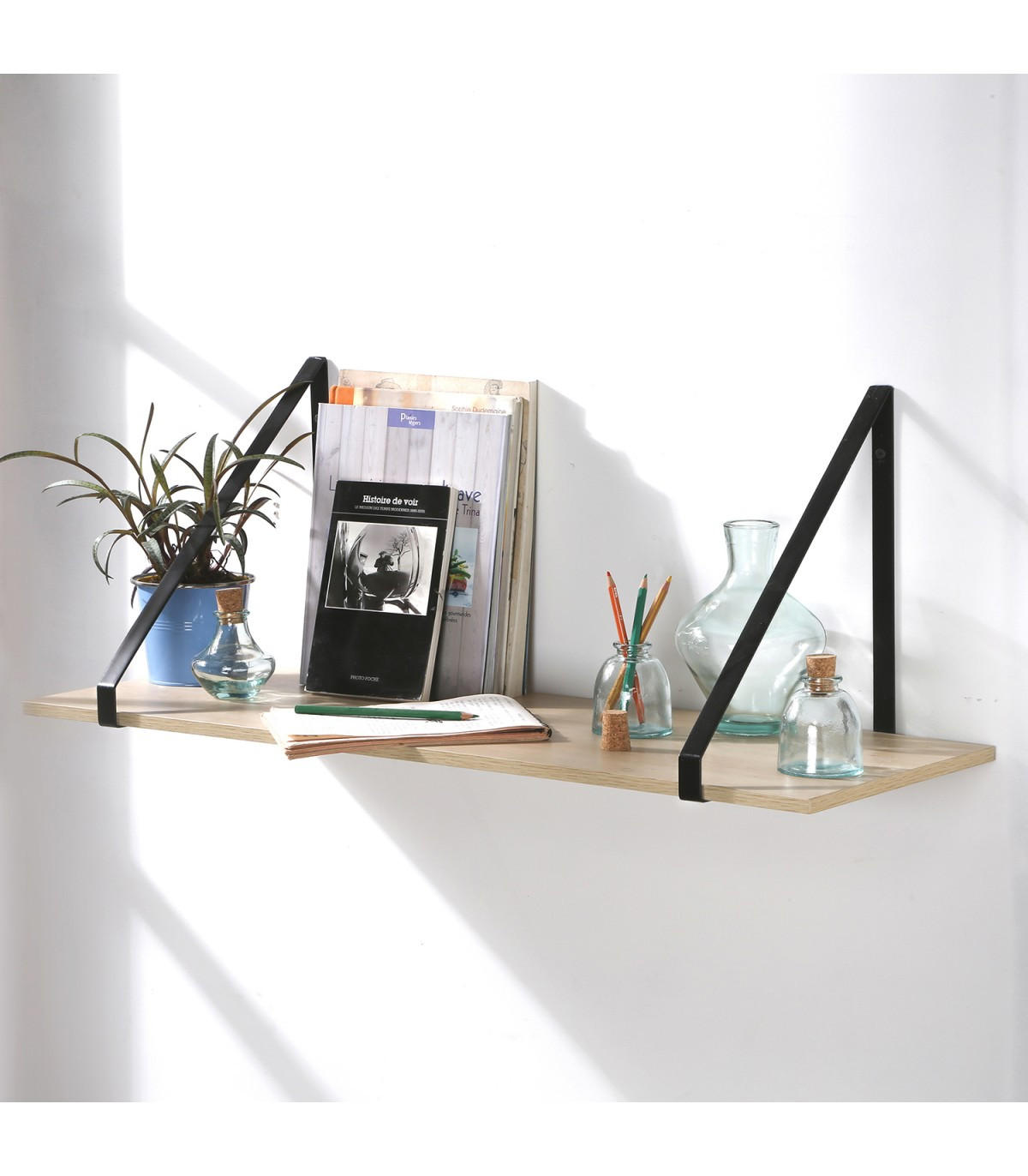 WANDREGAL mit besonders großer Tiefe - T29.5cm - Apfelbaumfarben, Holzwerkstoff (29.5/30/80cm) - Calicosy