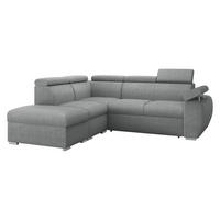 ECKSOFA Boston 2RR1P, Seite: Links PUFAP+R+1P(65)+2R - Dunkelgrau/Silberfarben, Holz/Textil (260/230cm) - MIRJAN24