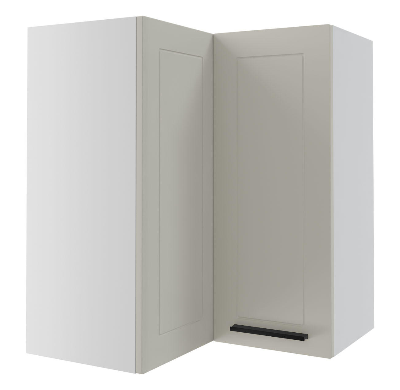 ECKHÄNGESCHRANK Kvantum W12/60 Vanille Matt / Weiß Matt 60 / 60 / 72cm - Creme/Weiß, Holz/Holzwerkstoff (60/72/60cm) - Feldmann-Wohnen