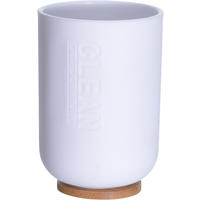 BADEZIMMERBECHER White Weiß 7/7/11 cm Kunstoff - Weiß, Kunststoff (7/11/7cm) - Mondex