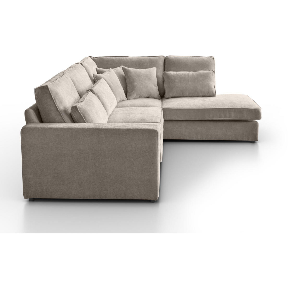 ECKSOFA Parma ohne Schlaffunktion cappuccino rechts - Schwarz/Cappuccino, Textil (314/224cm) - Beautysofa