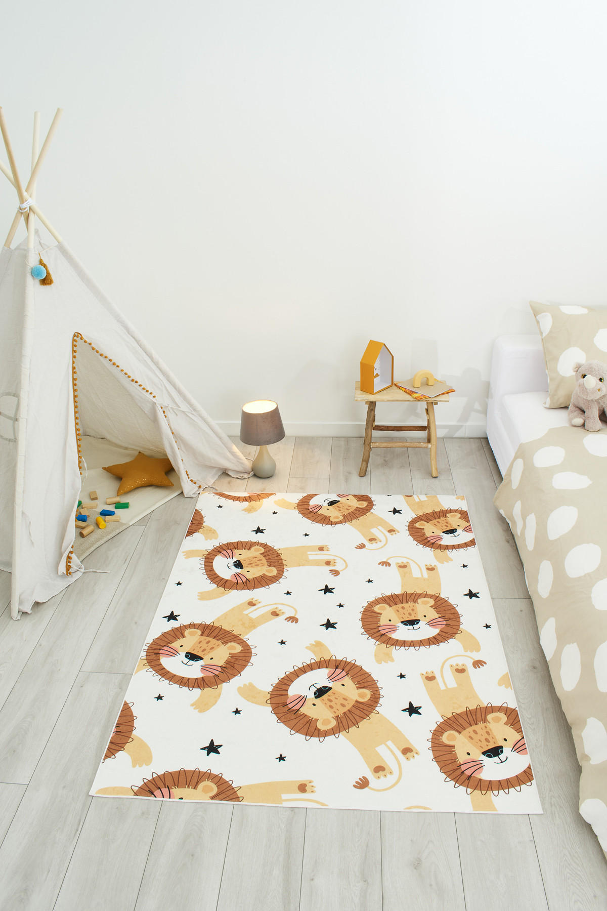 KINDERTEPPICH mit Löwenmotiv Happy 120x160 cm - Beige, Textil (120/160cm) - Nazar Rugs