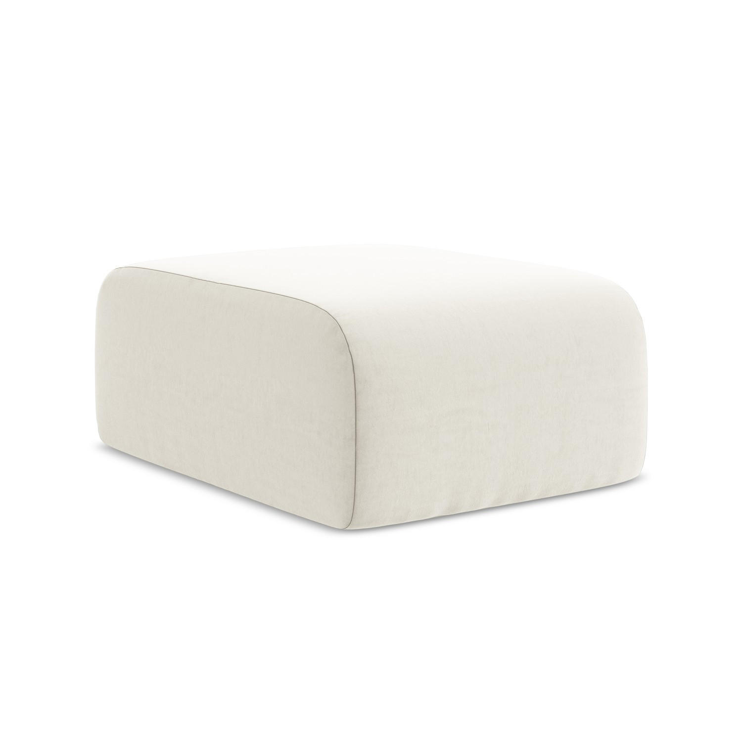 POUF Samt Stoff Beige - Creme/Schwarz, Holzwerkstoff/Kunststoff (72/42/94cm) - LaMiaSofa