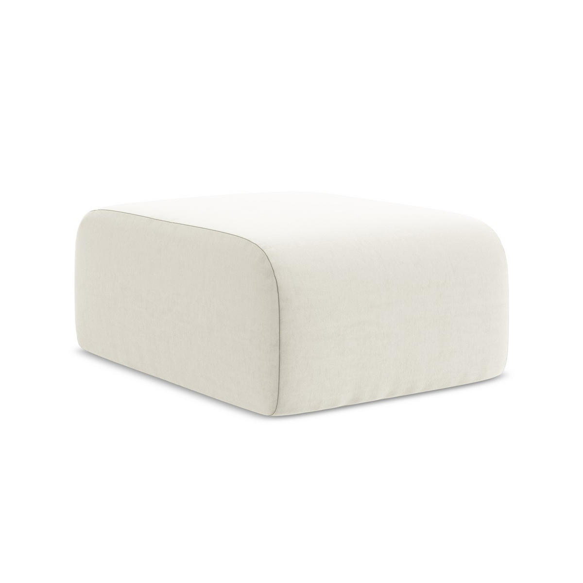 POUF Samt Stoff Beige - Creme/Schwarz, Holzwerkstoff/Kunststoff (72/42/94cm) - LaMiaSofa