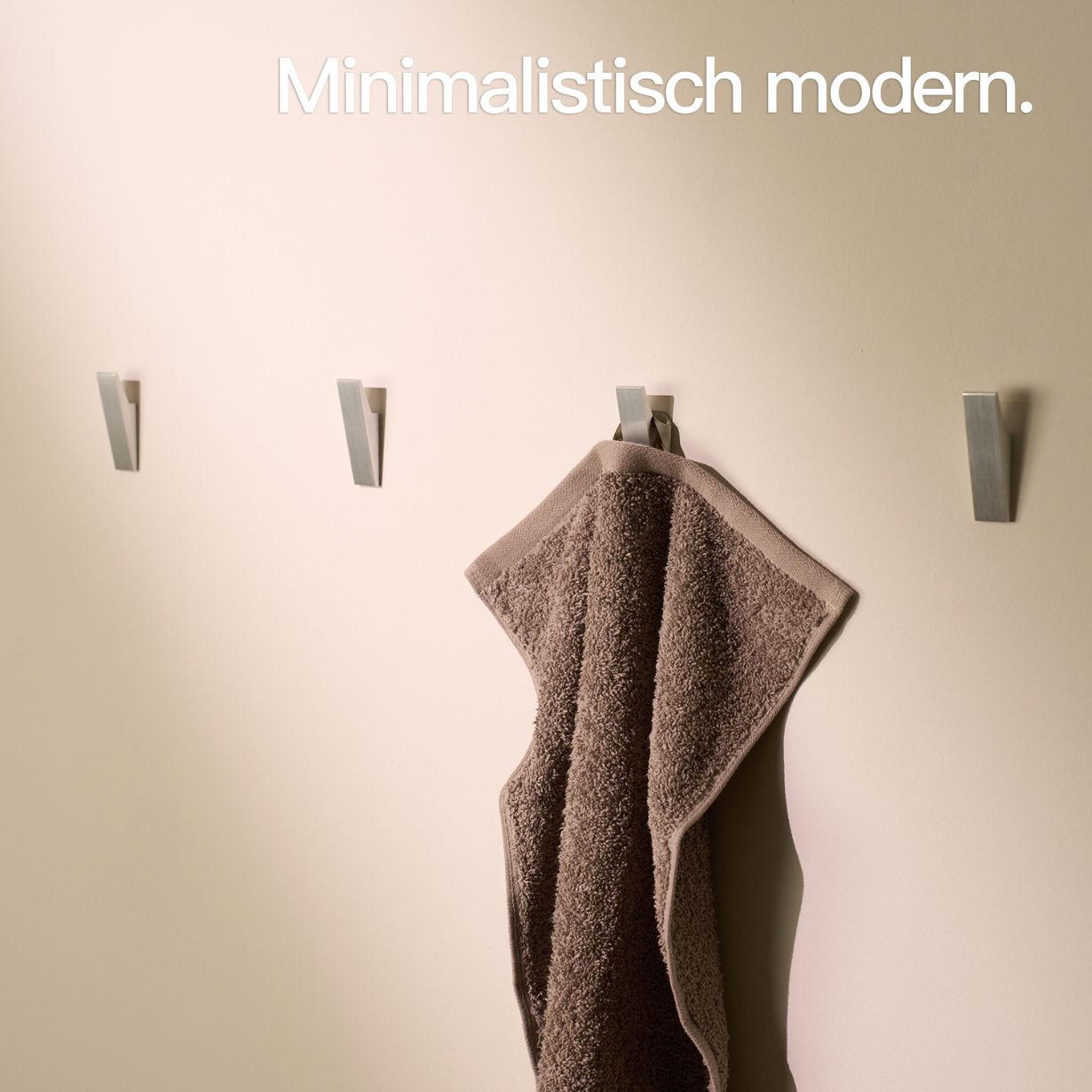 WANDHAKEN OHNE BOHREN Silbergrau Gebürstet - Silberfarben, Metall (1.7/6.2/1.8cm) - Designfabrik Hamburg