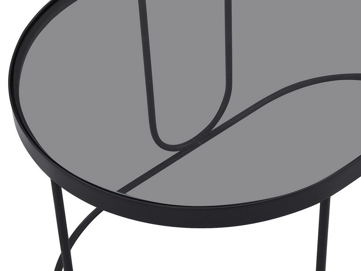 COUCHTISCH aus Metall & Rauchglas - Schwarz & Transparent - PRETORIA - Transparent, Glas (75/45/40cm) - Vente-Unique