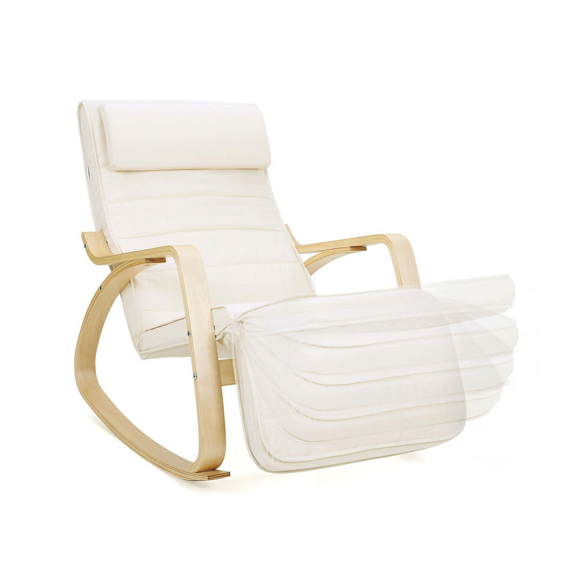 SCHAUKELSTUHL RELAXSTUHL - Beige, Holzwerkstoff (115/91/67cm) - Hansiro