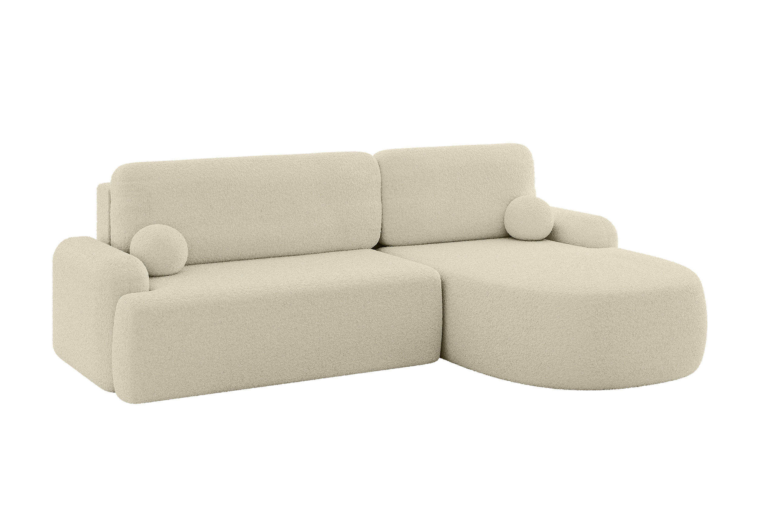 ECKSOFA mit Schlaffunktion und Bettkasten LIRA-L - 264x172x89 Beige - Beige, Holzwerkstoff/Textil (172/264cm) - ALTDECOR