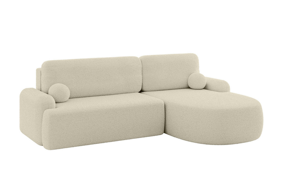 ECKSOFA mit Schlaffunktion und Bettkasten LIRA-L - 264x172x89 Beige - Beige, Holzwerkstoff/Textil (172/264cm) - ALTDECOR
