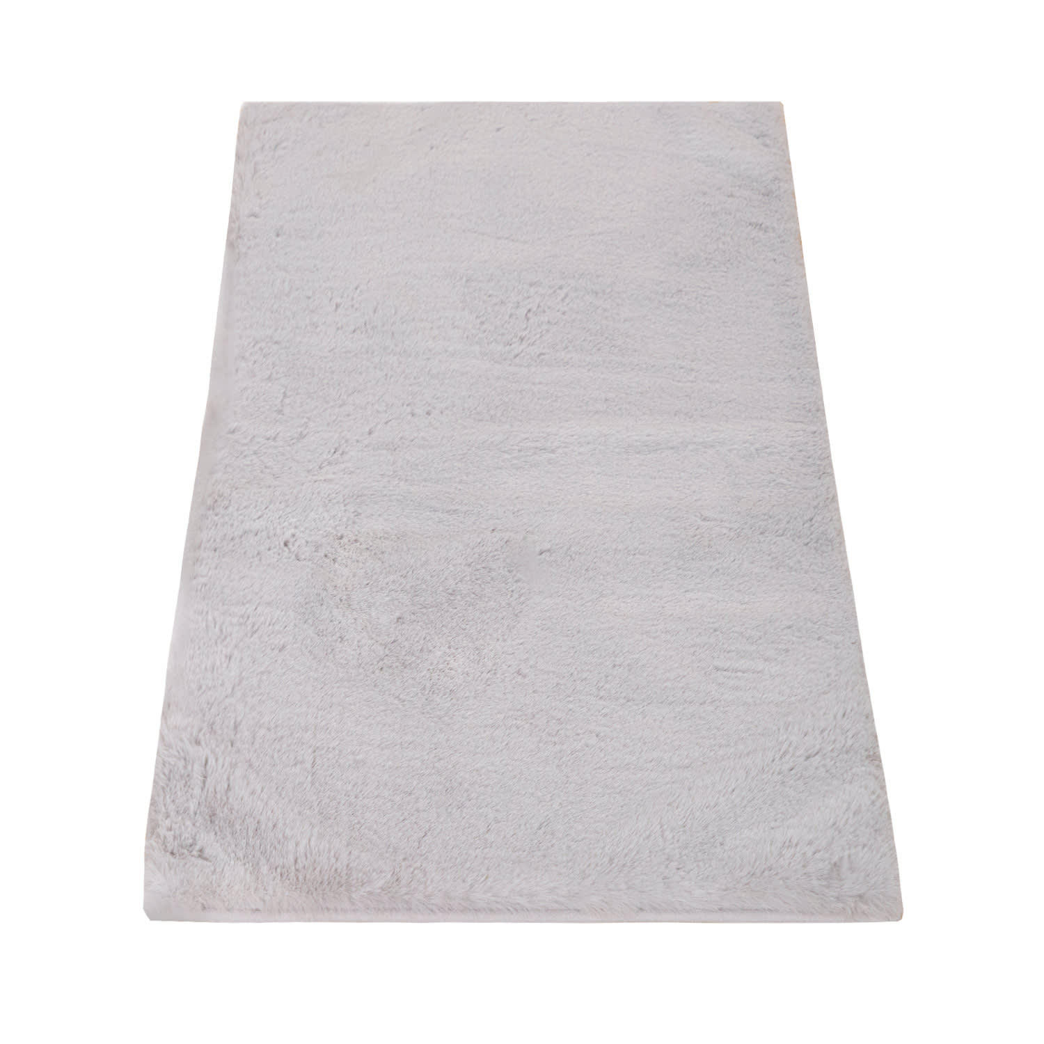 TEPPICH Hochflor Badezimmer waschmaschinenwaschbar Unifarben schmutzabweisend Grau Rechteckig 60x100 - Grau, Textil (60/100cm) - KADIMA DESIGN