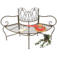 BAUMBANK halbrund 3-Sitzer Braun Metall 135 cm - Grün, Metall (135/86/45cm) - DanDiBo